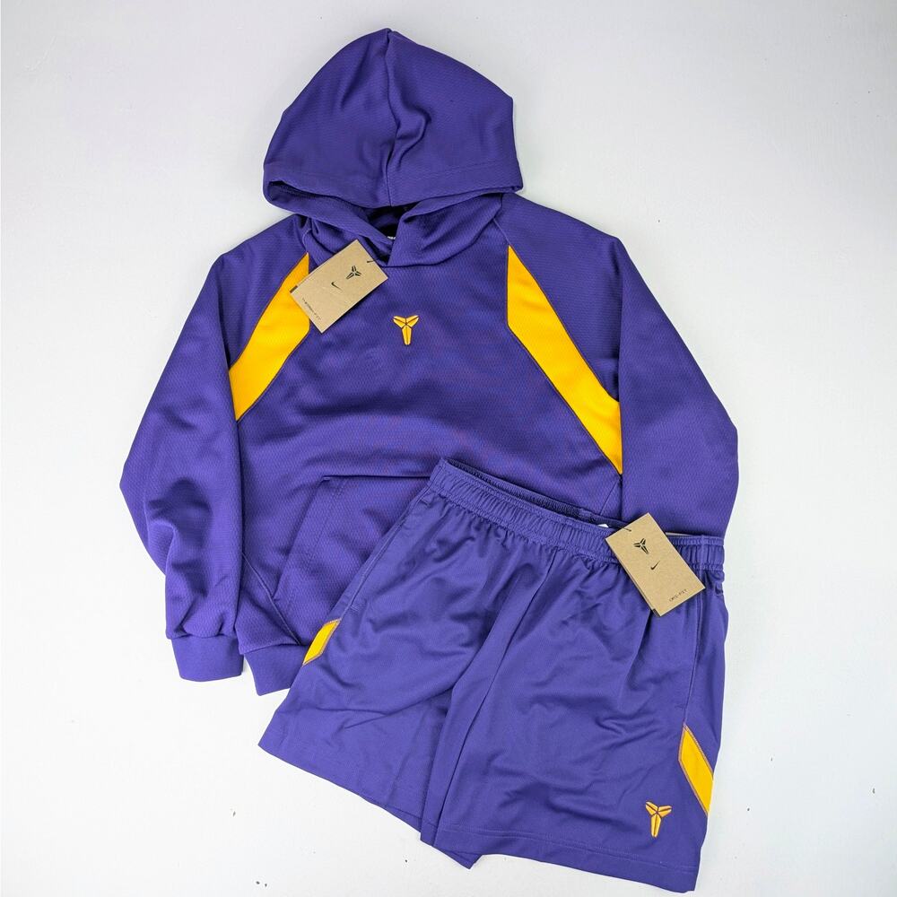 Nike Boys Small Kobe Therma-Fit Pullover Hoodie & Dri-Fit Shorts Set Purple